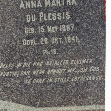 PLESSIS Anna Martha, du 1867-1941
