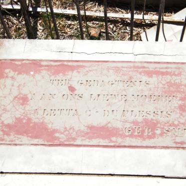 PLESSIS Aletta C., du nee SMIT