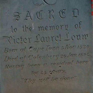 LOUW Pieter Lauret 1826-1894
