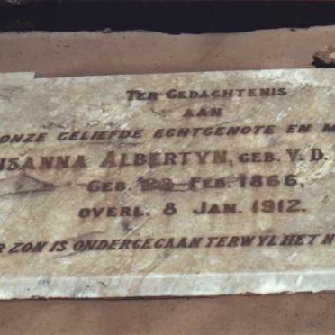 ALBERTYN Susanna nee V.D. MERWE 1866-1912