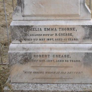 CREASE Robert -1897 &amp; Amelia Emma THORNE -1897