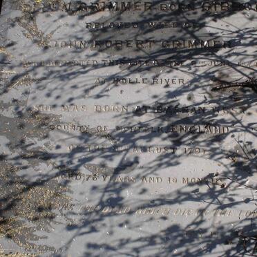 GRIMMER Ellen nee GIBBON 1797-1874