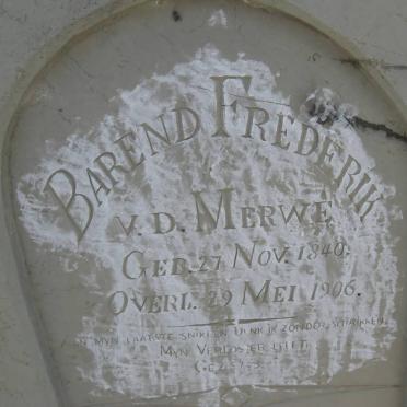 MERWE Barend Frederik, van der 1840-1906 &amp; Anna Frederika 1841-1907