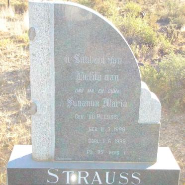 STRAUSS Susanna Maria nee DU PLESSIS 1899-1989