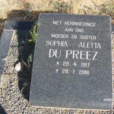 PREEZ Sophia Aletta, du 1917-1986
