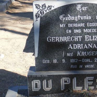 PLESSIS Gerbrecht Elizabeth Adriana, du nee KRUGER 1912-1982