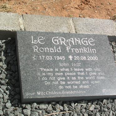 GRANGE Ronald Franklin, le 1945-2000