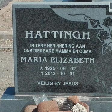 HATTINGH Maria Elizabeth 1925-2012