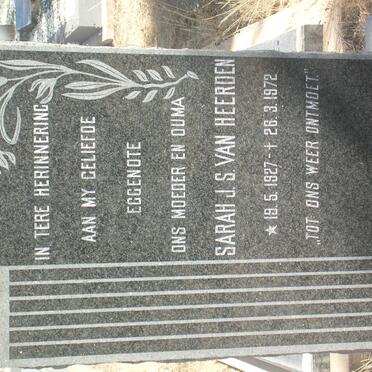 HEERDEN Sarah J.S. 1927-1972
