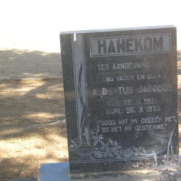 HANEKOM Albertus Jacobus 1904-1970