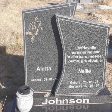 JOHNSON Nellie 1925-2007 :: JOHNSON Aletta 1956-