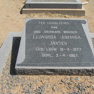 JANSEN Leonarda Johanna nee LOUW 1877-1967