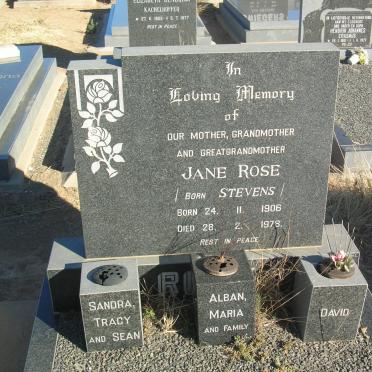 ROSE Jane nee STEVENS 1906-1978