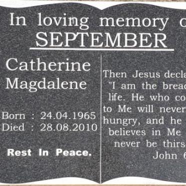 SEPTEMBER Catherine Magdalene 1965-2010