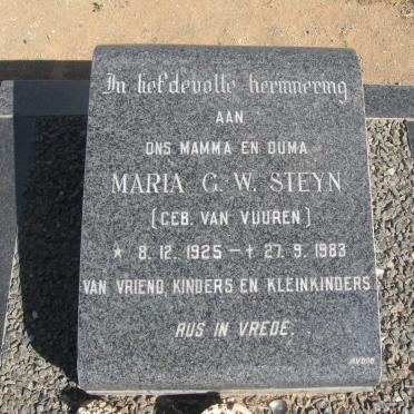 STEYN Maria G.W. nee VAN VUUREN 1925-1983