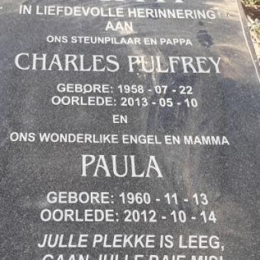 SMITH Charles Pulfrey 1958-2013 &amp; Paula 1960-2012