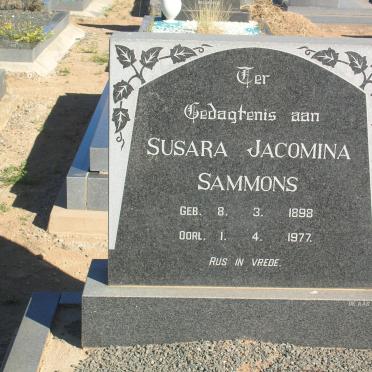 SAMMONS Susara Jacomina 1898-1977