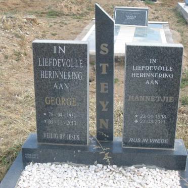 STEYN George 1937-2013 &amp; Hannetjie 1938-2011