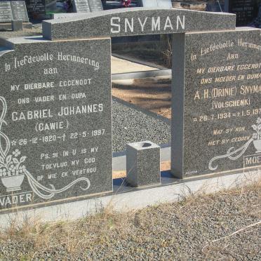 SNYMAN Gabriel Johannes 1920-1997 &amp; A.H. VOLSCHENK 1934-1977
