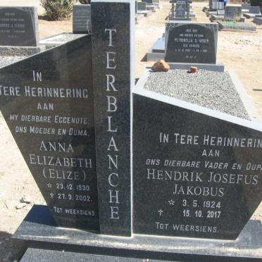 TERBLANCHE Hendrik Josefus Jakobus 1924-2017 &amp; Anna Elizabeth 1930-2002
