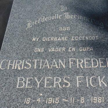 FICK Christiaan Frederick Beyers 1915-1981 