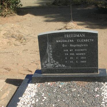 FREEDMAN Magdalena Elizabeth 1922-1984