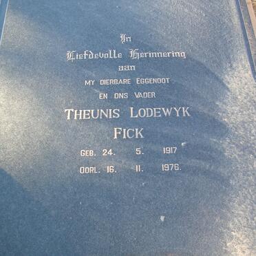 FICK Theunis Lodewyk 1917-1976
