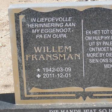 FRANSMAN Willem 1942-2011