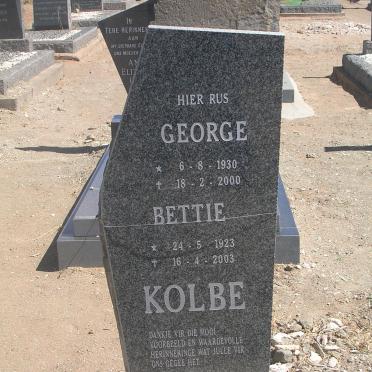 KOLBE George 1930-2000 &amp; Bettie 1923-2003