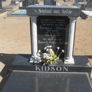 KIDSON Heinrich Fridrich Herman 1915-2000 &amp; Susanna Elvera BOTHA 1923-1984