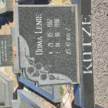 KOTZÉ Gabriel Edward 1897-1978 &amp; Lenie 1902-1998