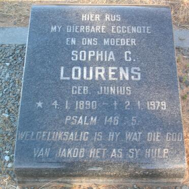 LOURENS Sophia C. nee JUNIUS 1890-1979