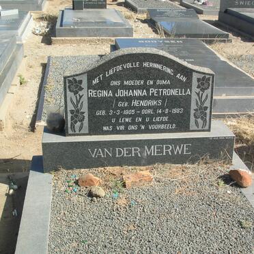 MERWE Regina Johanna Petronella HENDRIKS 1905-1983 