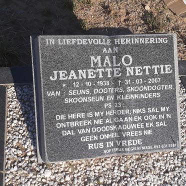 MALO Jeanette 1938-2007