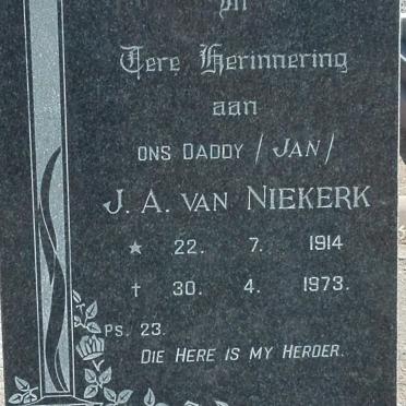 NIEKERK J.A., van 1914-1973