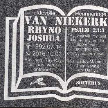 NIEKERK Rhyno Joshua, van 1992-2016