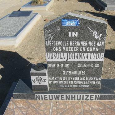 NIEUWENHUIZEN Ursula Johanna Lydia 1960-2010