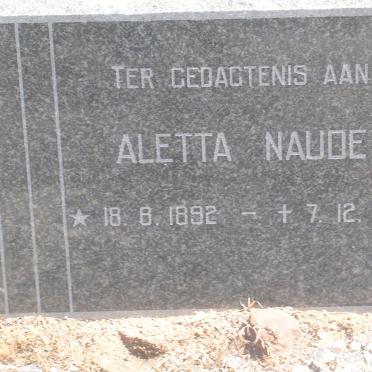 NAUDE Aletta 1892-1967