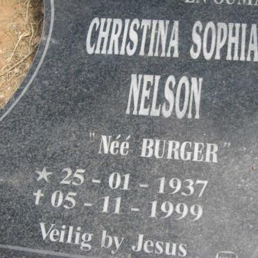 NELSON Christina Sophia nee BURGER 1937-1999