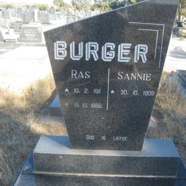 BURGER Ras 1911-1986 &amp; Sannie 1909-