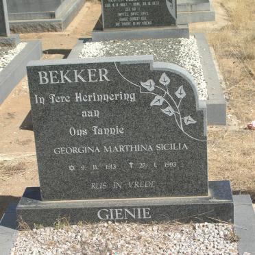 BEKKER Georgina Marthina Sicilia 1913-1993