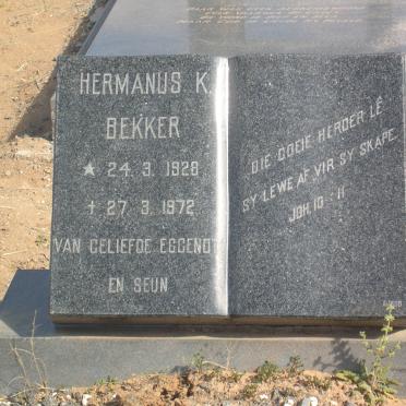 BEKKER Hermanus K. 1928-1972