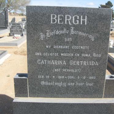 BERGH Catharina Gertruida nee HERHOLDT 1918-1983