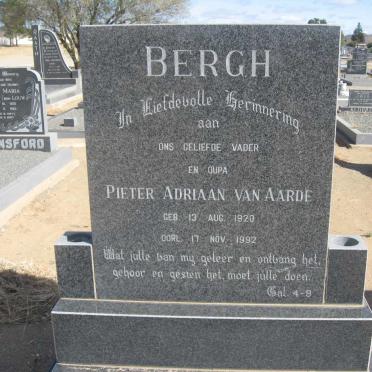 BERGH Pieter Adriaan van Aarde 1920-1992 