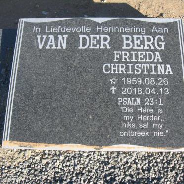BERG Frieda Christina, van der 1959-2018