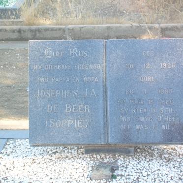 BEER Josephus J.A., de 1926-1997 &amp; Margaretha W. CARSTENS 1931-1975