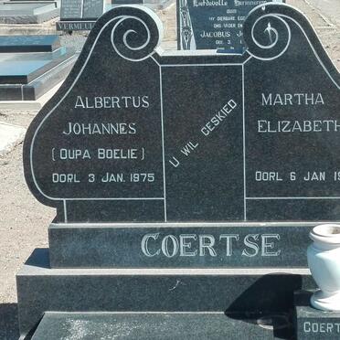COERTSE Albertus Johannes -1975 &amp; Martha Elizabeth -1985