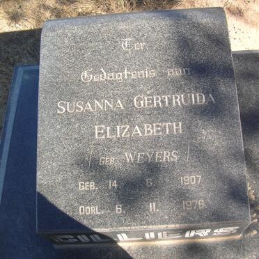 CILLIERS Susanna Gertruida Elizabeth nee WEYERS 1907-1976