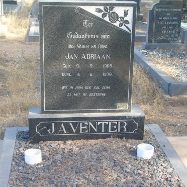 VENTER Jan Adriaan 1905-1976 &amp; Albertina C. JANSEN VAN VUUREN 1908-1972 