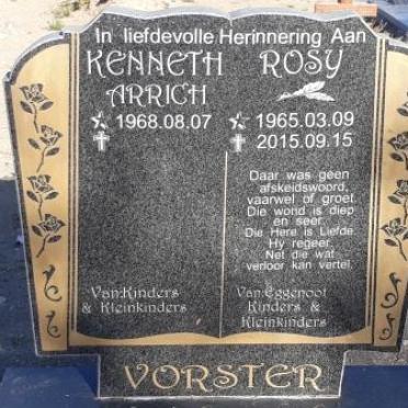 VORSTER Kenneth Arrich 1968- &amp; Rosy 1965-2015
